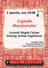 Legenda Martisorului: Magda Catone si Serban Anghelescu, la Sala de lectura a Teatrului Act