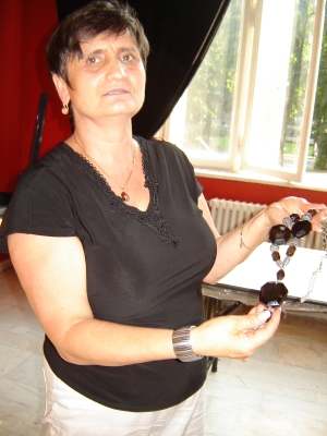 Bijuterii din argint cu filigram cu agat, la standul Ninei Turcan din Ucraina