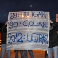 Piata Universitatii s-a mutat la Sibiu : Protestul galeriilor infratite Steaua-Dinamo-Rapid