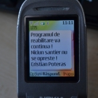 SMS: "Cristian Poteras este disperat si ne minte cu nerusinare"