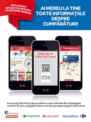 Carrefour Romania anunta lansarea aplicatiei sale mobile pentru smartphone-uri