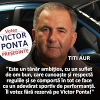 Campionul de automobilism Titi Aur : Il votez pe Victor Ponta in turul al doilea al prezidentialelor!