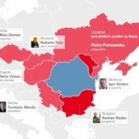 Romania, inconjurata de tari pro-ruse: Republica Moldova, Bulgaria, Serbia, Ungaria, Cehia si Slovacia