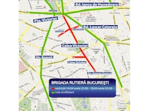 Restrictionarea traficului rutier pe Calea Victoriei, in perioada 14 aprilie 2017 orele 22:00 - 18 aprilie 2017 orele 05:00