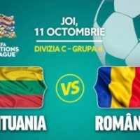 Romania a invins  Lituania cu 2-1 in Liga Natiunilor, Divizia C, Grupa 4