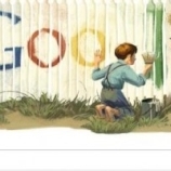 In noul logo Google apar personajele Tom Sawyer si Huckleberry Finn