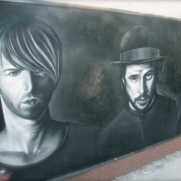 Richie Hawtin, Sasha si Luciano, pictati pe peretele DjSuperStore