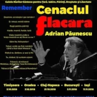 PROGRAMUL TURNEULUI NATIONAL CENACLUL FLACARA 45, ADRIAN PAUNESCU 75, ROMANIA MARE 100