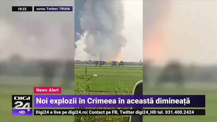 Au avut loc noi explozii in Crimeea, la un depozit de munitii