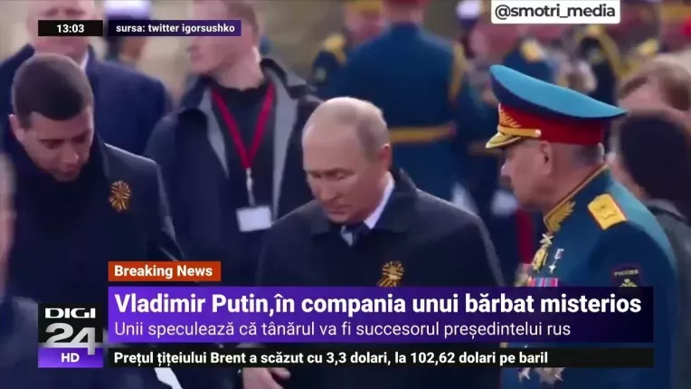 Barbat misterios vazut alaturi de Putin la parada alimenteaza zvonurile ca ar fi un posibil succesor