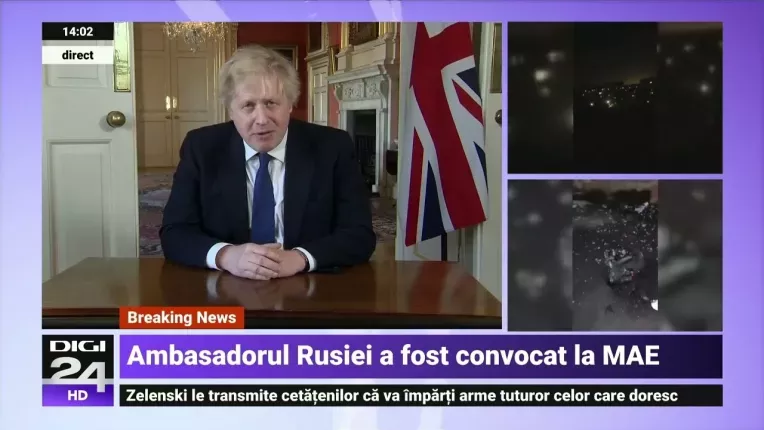 Boris Johnson: Este un act de agresiune nesabuita. Vom avea un pachet masiv de sanctiuni economice