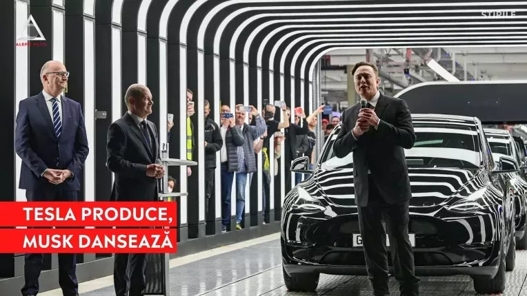Elon Musk a inaugurat in pasi de dans prima fabrica Tesla din Europa
