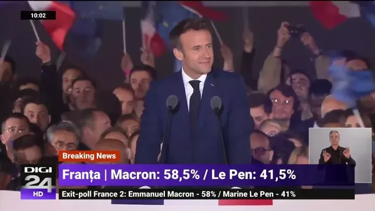Emmanuel Macron a castigat al doilea mandat de presedinte al Frantei