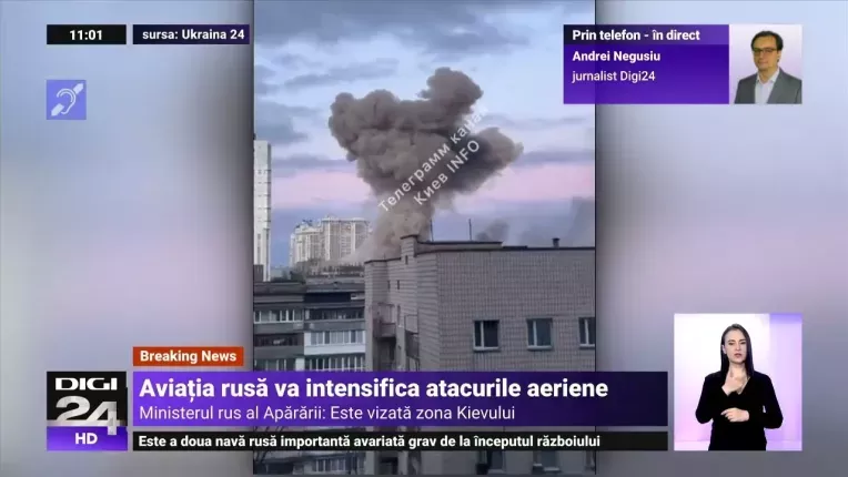 Explozii puternice in Kiev si Herson, aviatia rusa ameninta cu noi atacuri