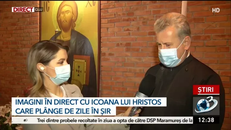 Imagini cu icoana lui Hristos care plange de zile in sir