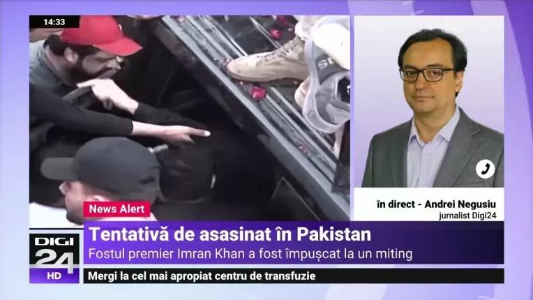 Imran Khan, fostul premier al Pakistanului, a fost impuscat intr-o aparenta "tentativa de asasinat"