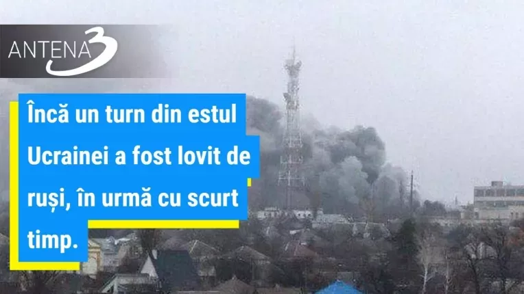 Inca un turn de comunicatii din estul Ucrainei a fost lovit de rusi cu un proiectil
