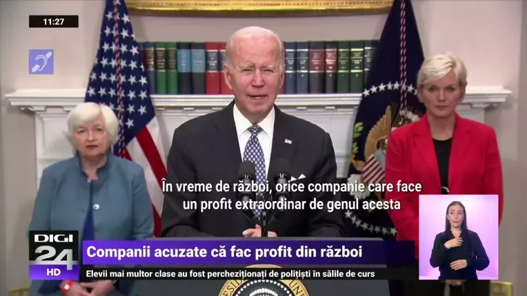 Joe Biden le cere marilor companii petroliere sa "nu mai profite de pe urma razboiului"