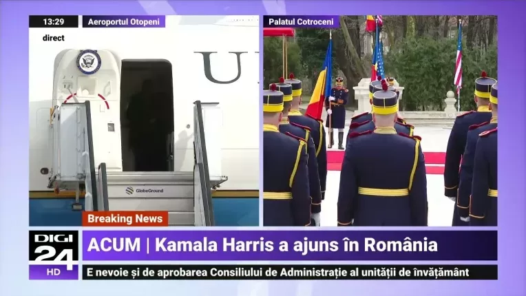 Kamala Harris a ajuns la Bucuresti