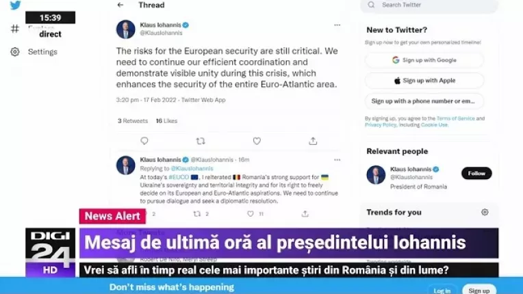 Klaus Iohannis: Riscurile pentru securitatea Europei sunt in continuare la un nivel critic