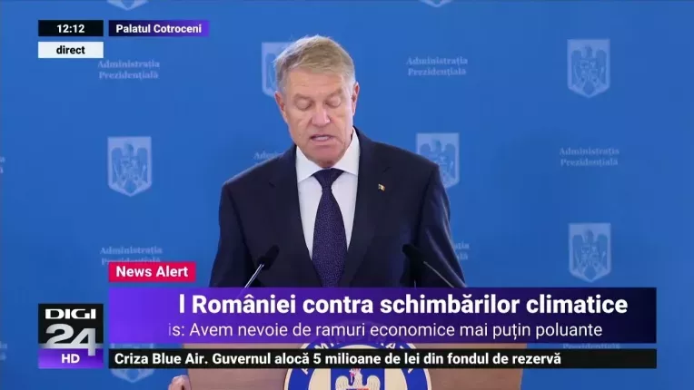 Klaus Iohannis: Schimbarile climatice genereaza provocari majore, dar pot crea si oportunitati