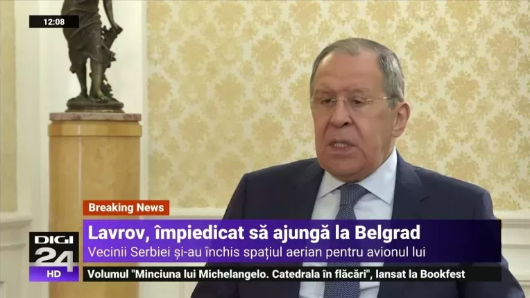 Lavrov nu mai poate ajunge la Belgrad, dupa ce trei vecini ai Serbiei si-au inchis spatiul aerian