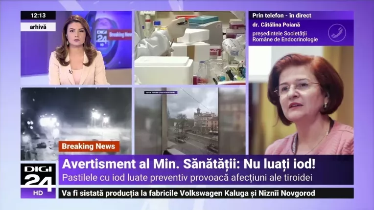 Ministerul Sanatatii: Iodura de potasiu nu trebuie utilizata preventiv, poate provoca afectiuni