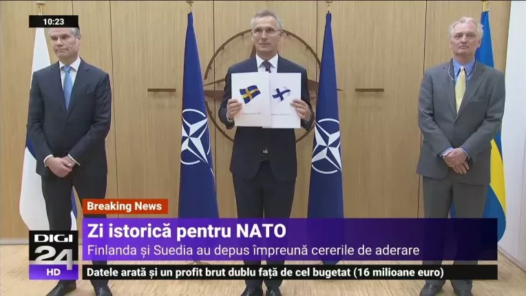 Moment istoric. Suedia si Finlanda si-au depus candidaturile la NATO