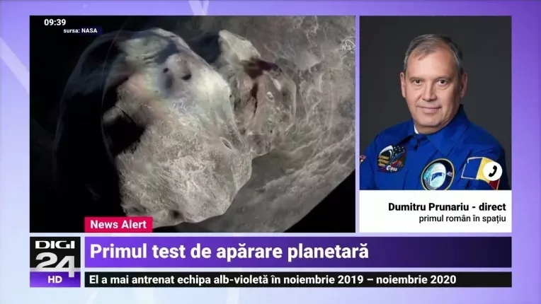 Momentul in care o nava spatiala NASA a lovit cu succes asteroidul Dimorphos