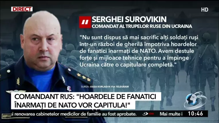 Noul comandant al Rusiei in razboiul din Ucraina crede ca poate conduce Ucraina catre o capitulare