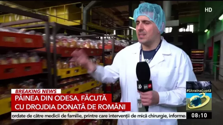 Painea din Odesa, facuta cu drojdia donata de romani. Angajatii fabricii multumesc pentru ajutor