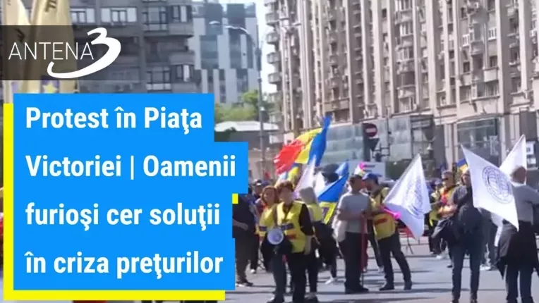 Protest in Piata Victoriei | Oamenii furiosi cer solutii in criza preturilor