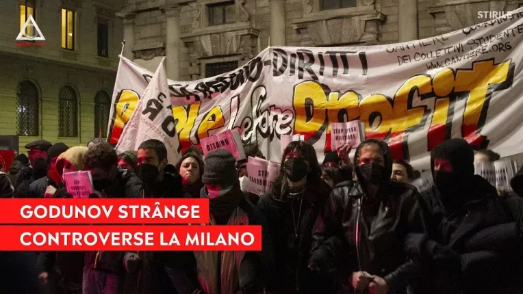 Proteste fata de razboi la Opera Scala din Milano, la deschiderea noii stagiuni