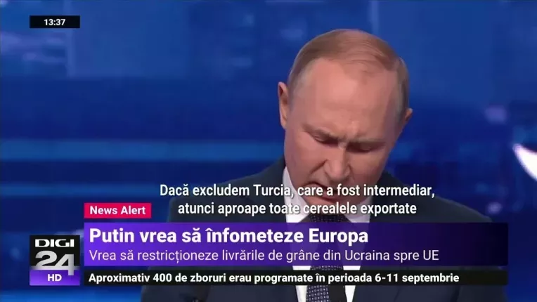Putin cere renegocierea acordului privind exportul de grane din Ucraina