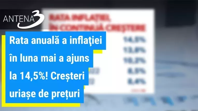 Rata anuala a inflatiei in luna mai a ajuns la 14,5%! Cresteri uriase de preturi