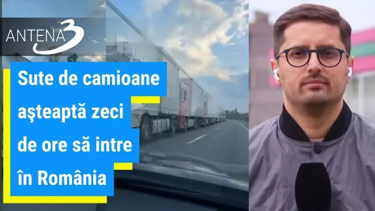 Sute de camioane asteapta zeci de ore sa intre in Romania | Vamesii moldoveni dau vina pe cei roma