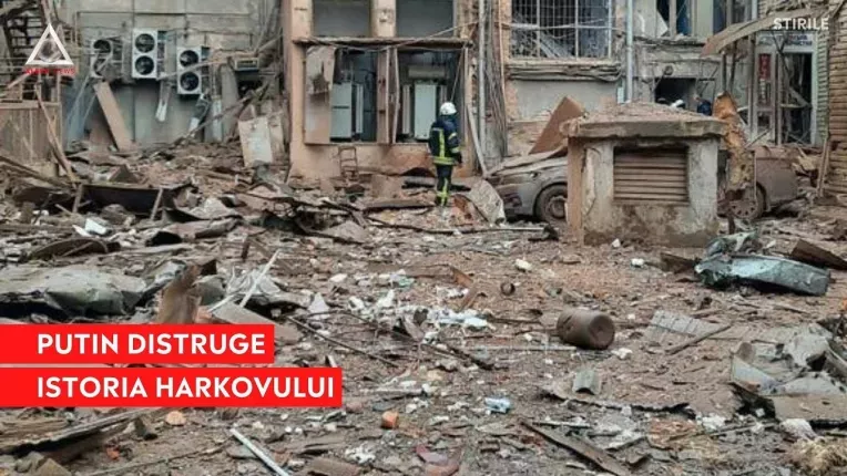 Sute de cladiri istorice din Harkov au fost distruse de rusi