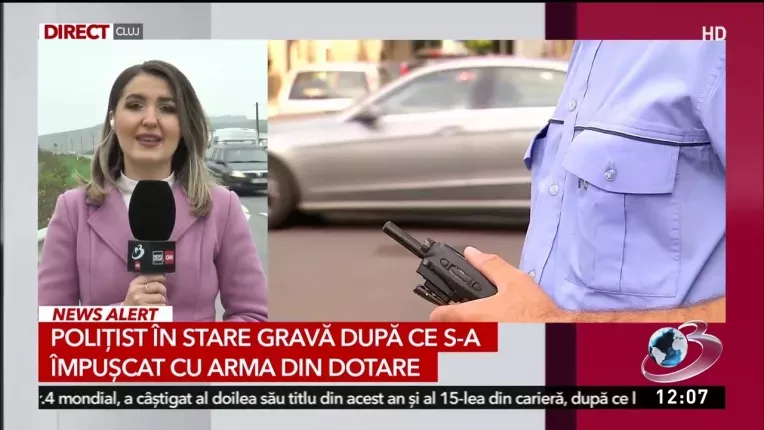 Un politist din Dej s-a impuscat chiar in fata colegului sau