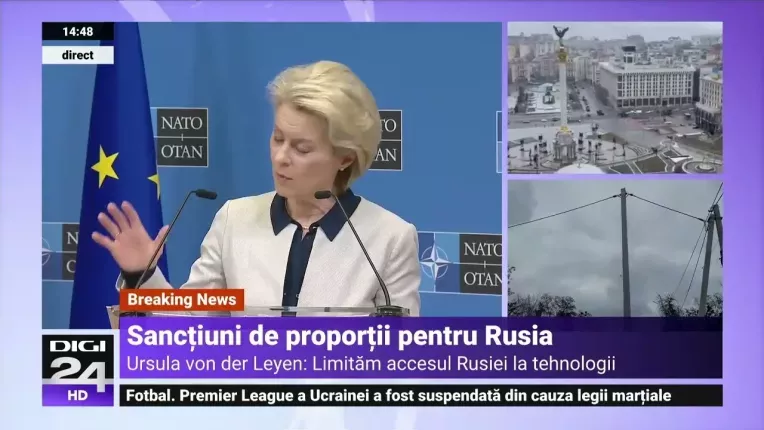 Ursula von der Leyen: Vom prezenta un pachet masiv de sanctiuni. Liderii europeni il vor aproba