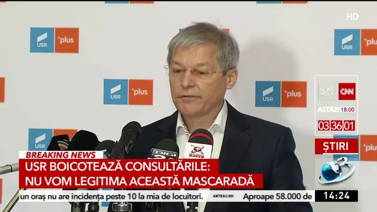 USR a boicotat consultarile cu Iohannis. Ciolos: Nu vom legitima aceasta mascarada