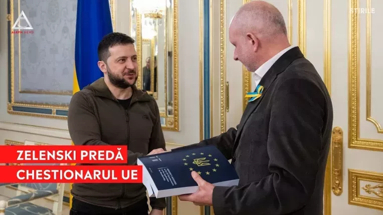 Zelenski a inmanat chestionarul pentru aderarea la UE