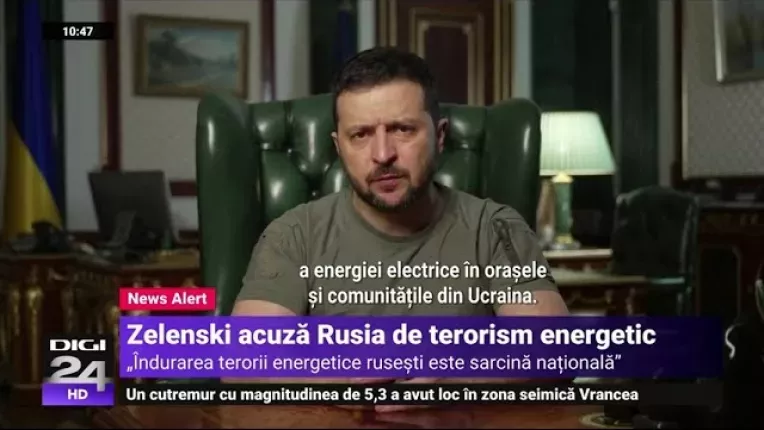 Zelenski acuza Rusia de "terorism energetic"