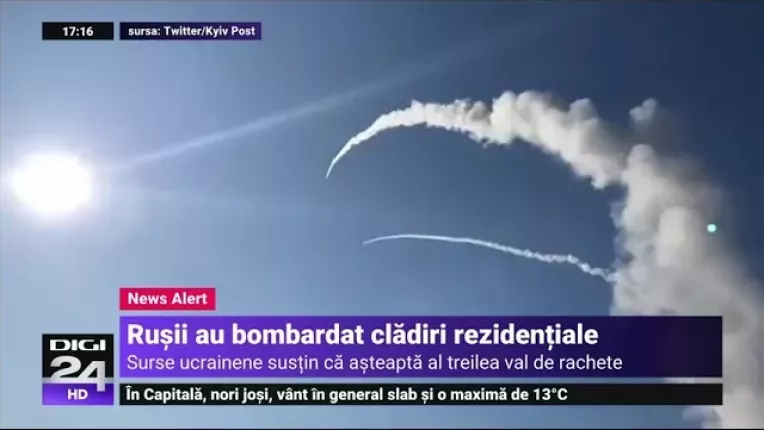 Zone rezidentiale din toata Ucraina, inclusiv centrul Kievului, atacate de rusi